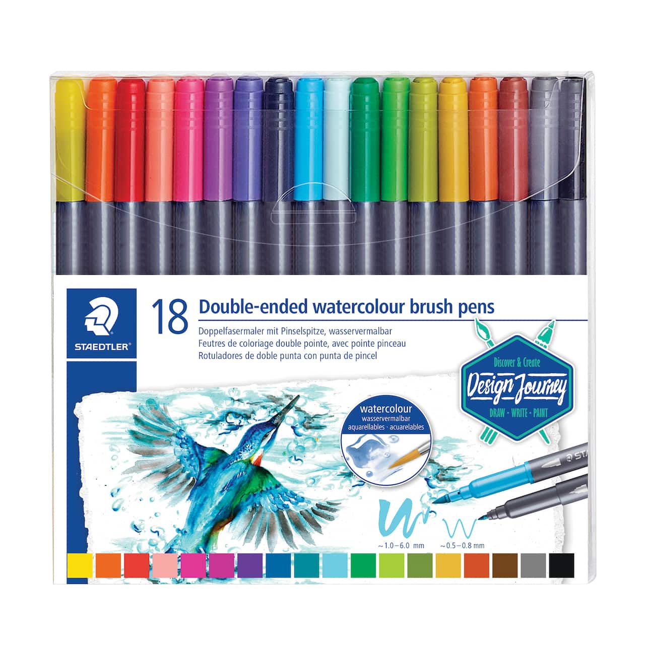 6 Packs: 18 ct. (108 total) Staedtler&#xAE; Double-Ended Watercolor Brush Pens